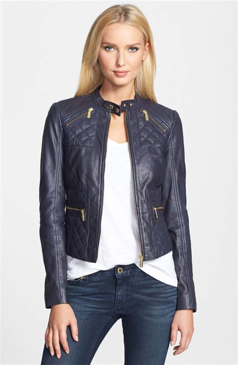 michael kors racer leather jacket|micheal kors leather jacket.